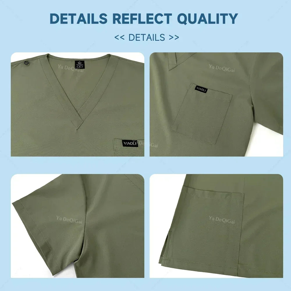 V-Neck Scrubs Top+ Pants