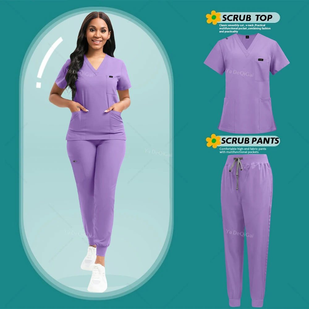 V-Neck Scrubs Top+ Pants