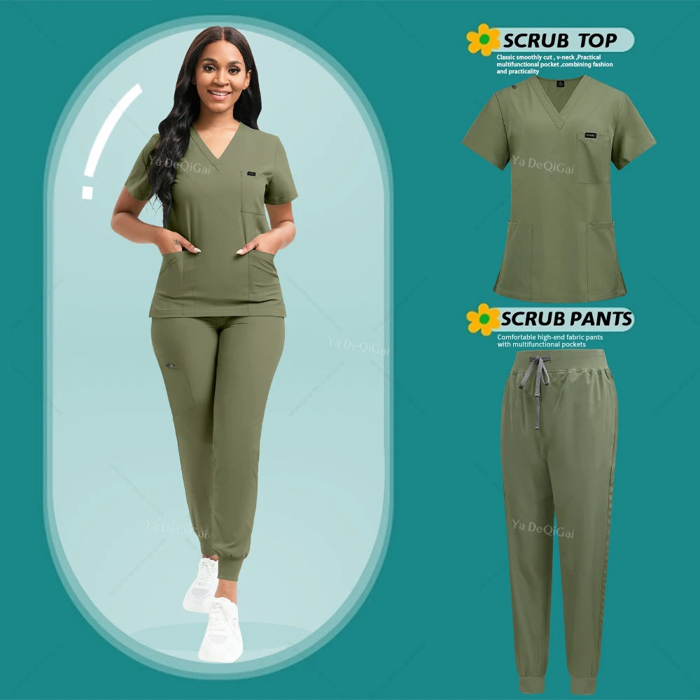 V-Neck Scrubs Top+ Pants