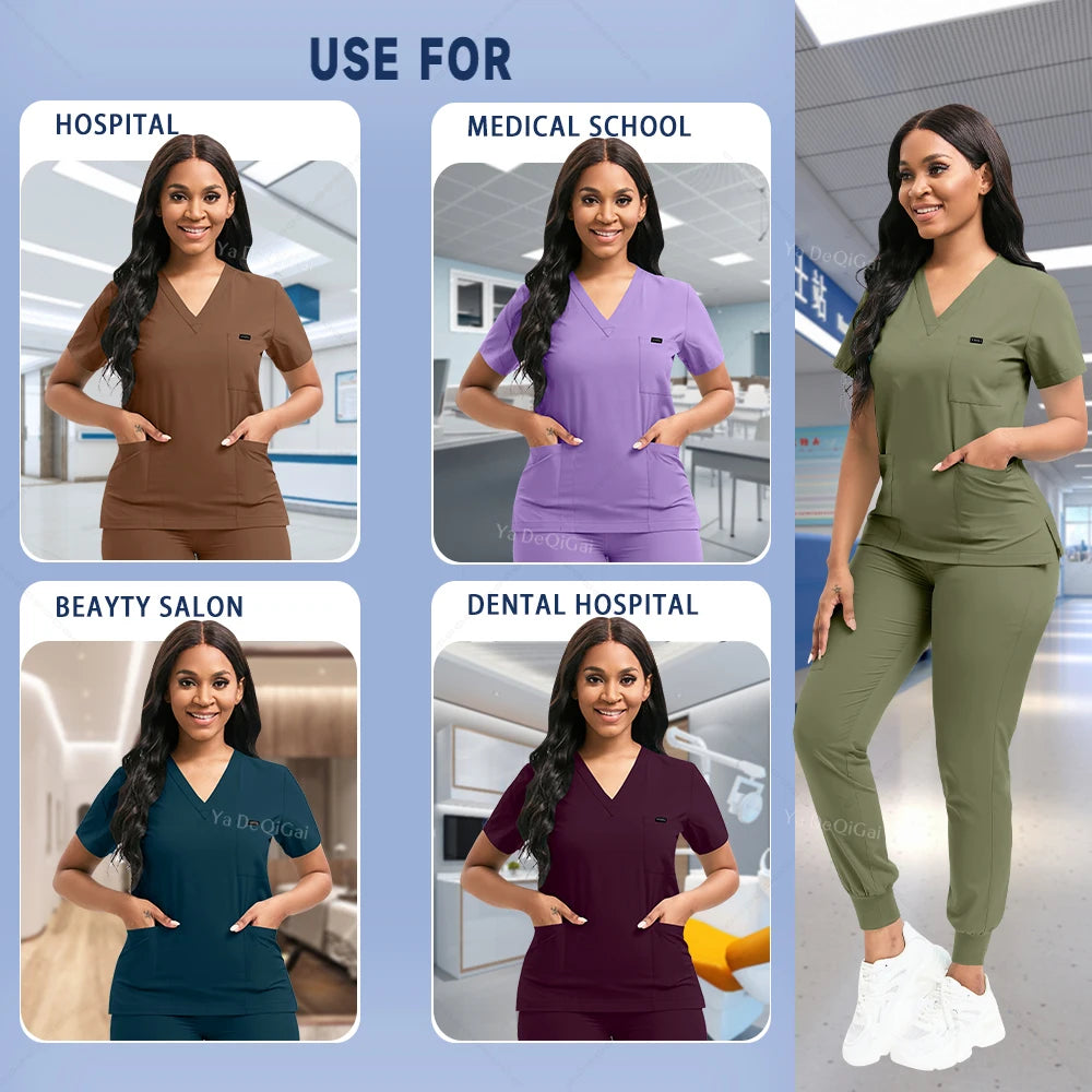 V-Neck Scrubs Top+ Pants