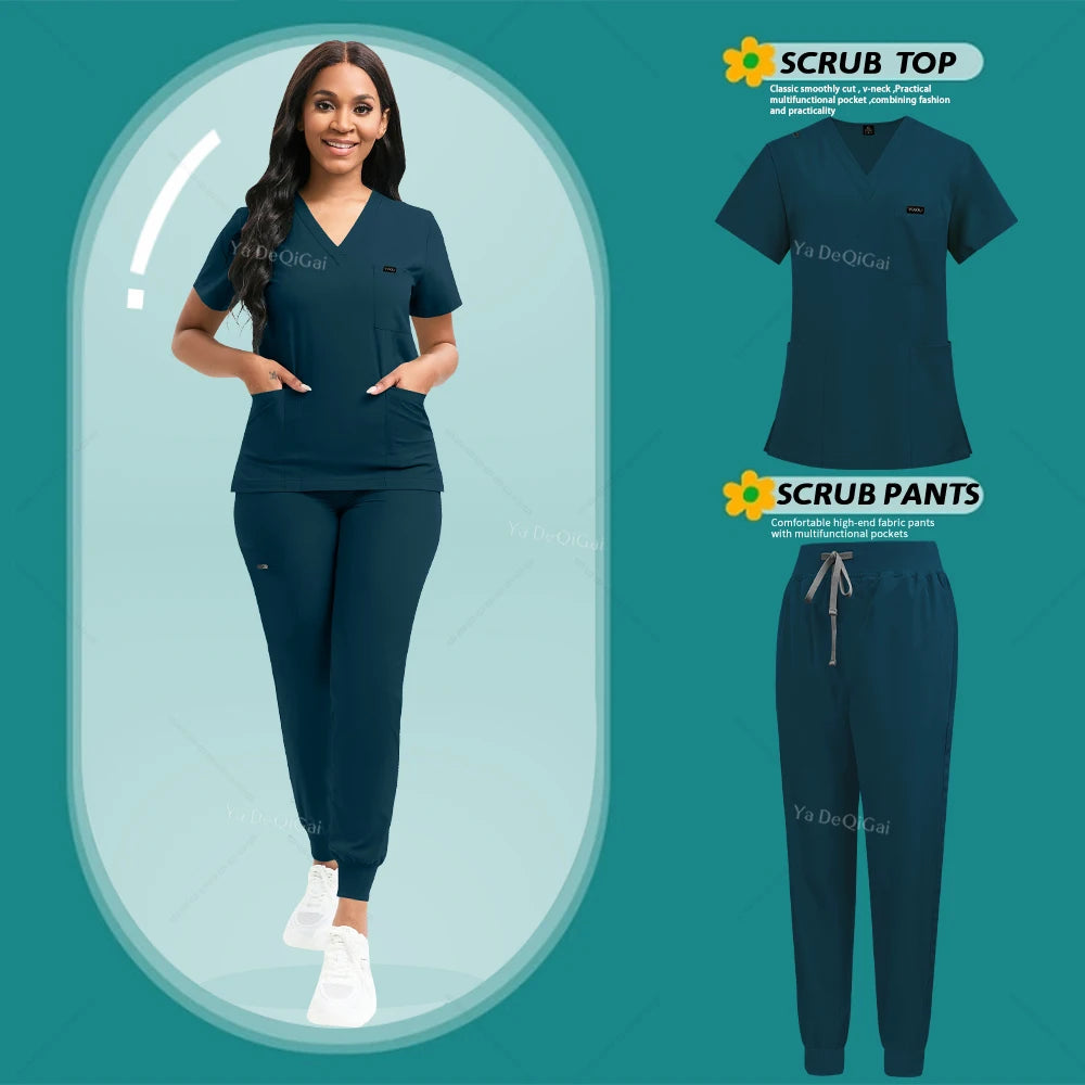 V-Neck Scrubs Top+ Pants