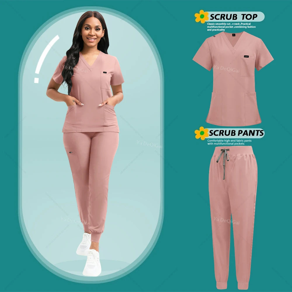 V-Neck Scrubs Top+ Pants