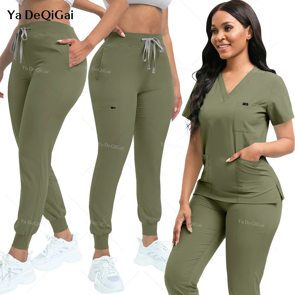 V-Neck Scrubs Top+ Pants