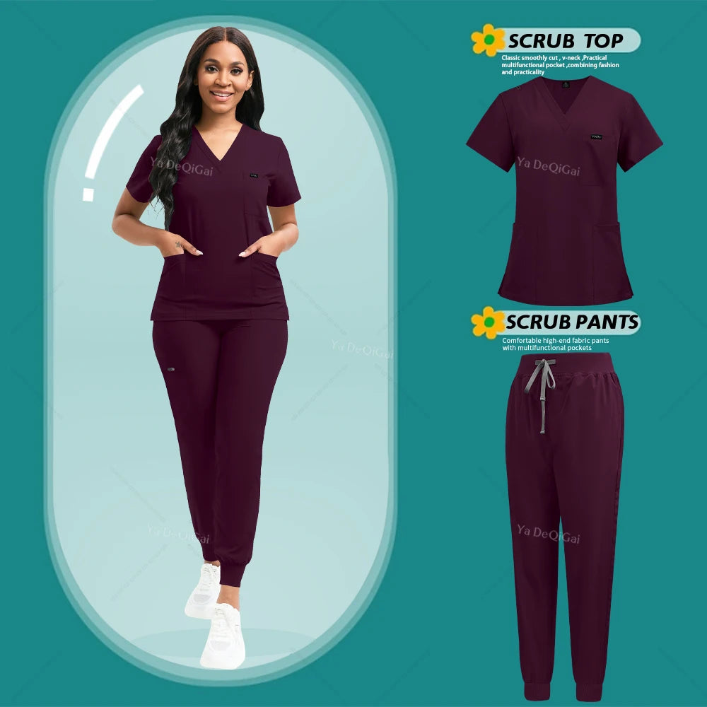 V-Neck Scrubs Top+ Pants