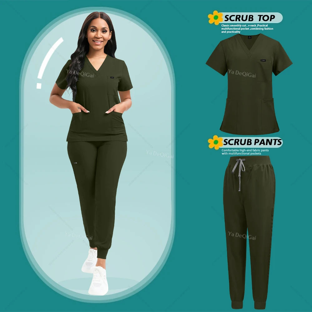 V-Neck Scrubs Top+ Pants
